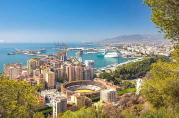 Malaga,,Seaside,City,In,Andalusia,,Spain,,Europe.,Coastal,City,Panorama